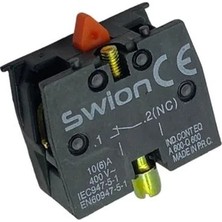Swıon 22 mm Butonlar Için Kontak Bloğu (1-2-Nc) (1nk) Kırmızı