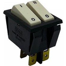 ENG TUŞLU ANAHTAR İKİLİ KARE TİP IŞIKSIZ (3 FİŞ) (ON-OFF) (10A 250V AC)