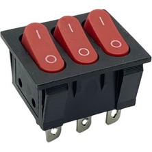 YLZ TUŞLU ANAHTAR ÜÇLÜ KARE TİP IŞIKSIZ (6 FİŞ) (ON-OFF) (15A 250V / 20A 125V AC)