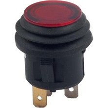 Aksa Kitap 12V BUTON PLS (KALICI) (ON-OFF) (3 FİŞLİ) (20 MM) (KÖRÜKLÜ) KIRMIZI