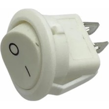 YLZ TUŞLU ANAHTAR YUVARLAK BEYAZ (2 FİŞ) (ON-OFF) (16A 250V / 20A 125V AC) (20 MM)