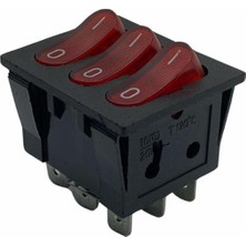 YLZ TUŞLU ANAHTAR ÜÇLÜ KARE TİP IŞIKLI (9 FİŞ) (ON-OFF) (15A 250V / 20A 125V AC)
