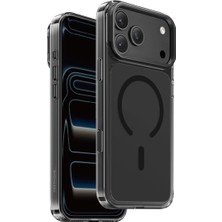 Keephone iPhone 17 Pro Max / 18 Pro Max Uyumlu Kılıf Magicam Gizli Standlı Magsafe Crystal Sararmaz Kapak - Dark Cherry