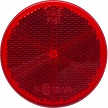 YLZ Yuvarlak Reflektör Yapışkanlı Kırmızı (60 Mm)