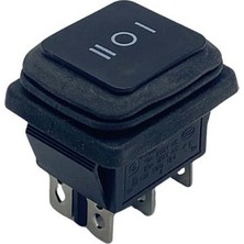 YLZ Tuşlu Anahtar Işıksız Kare (Orta Boy) (6 Fiş) (On-Off-On) (Lastikli) (16A 250V Ac / 20A 125V Ac)