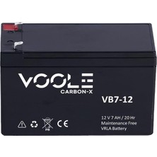 VOOLE 12V 7 AH AKÜ KURU TİP VRLA BATTERY CARBON-X (BÜYÜK FİŞLİ) (151*65*94) (1.90 KG)