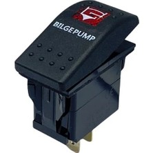 YLZ Tuşlu Anahtar Işıklı Kırmızı Sintine Pompa (3 Fiş) (Tek Devre) (12V 20A DC/24V 10A Dc) Marin