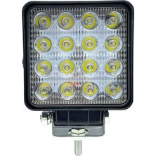 Wolfram 10V-30V Çalışma Lambası Kare (16 Ledli) (108*108*40 Mm) E9
