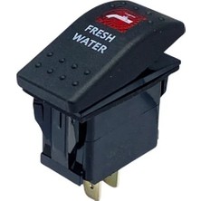 YLZ Tuşlu Anahtar Işıklı Kırmızı Hidrafor (3 Fiş) (Tek Devre) (12V 20A DC/24V 10A Dc) Marin