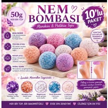 Hediboom Nem Bombası Ayak Bakım Topları Manikür ve Pedikür Kürü 10'lu Paket Karışık Renkli