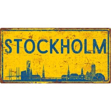 AYNED Print Isveç Stockholm Temalı Mdf Duvar Levhası, Vintage Ev Dekorasyonu