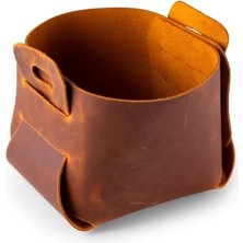 LWA Leather Eskitilmiş Deri Saklama Sepeti, El Yapımı Düzenleyici Kutu, 6'lı Set  Mini