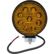 10V-30V ÇALIŞMA LAMBASI 9 X 3W POWER LEDLİ YUVARLAK (115*128 MM) SARI