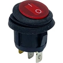 YLZ Tuşlu Anahtar Yuvarlak Işıklı Su Geçirmez (3 Fiş) (On-Off) (6A 250V / 10A 125V Ac) (21 Mm)