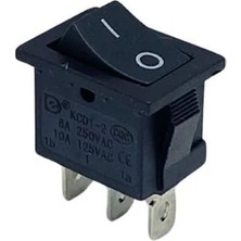 YLZ Tuşlu Anahtar Mini (3 Fiş) (Tek Tarafa Yaylı) (On-Off) (6A 250V / 10A 125V Ac) Kcd1-2