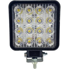 YLZ 8V-110V ÇALIŞMA LAMBASI KARE (16 LEDLİ 48W) (109*109*28 MM)