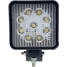YLZ 12V-110V Çalışma Lambası Kare (9 x 3W Power Ledli) (108*108*28 Mm)