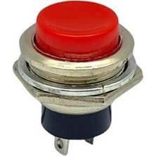 YLZ Metal Buton Mini Kırmızı (2 Fişli) (16 Mm) (DS-212)