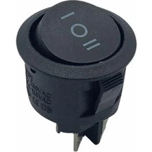 YLZ Tuşlu Anahtar Yuvarlak (6 Fiş) (On-Off-On) (6A 250V / 10A 125V Ac) (21 Mm)
