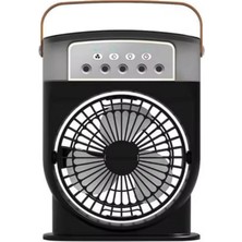 Epilons Şarjlı 600 ml Su Hazneli Taşınabilir Masaüstü Vanilatör  Güçlü Fan ve 2000 Mah Pil Siyah