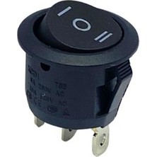 YLZ Tuşlu Anahtar Yuvarlak (3 Fiş) (On-Off-On) (20 Mm) (6A 250V / 10A 125V Ac)