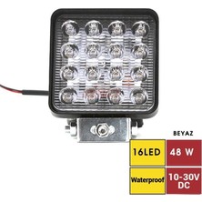 Carub 10V-30V Çalışma Lambası Kare 48W (16 Ledli) (108*108 Mm)