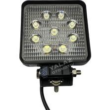 Wolfram 10V-30V Çalışma Lambası Kare 27W (9 Ledli) (105*105*44) E9