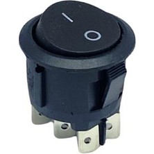 YLZ Tuşlu Anahtar Yuvarlak (6 Fiş) (On-Off) (6A 250V / 10A 125V Ac) (20 Mm)
