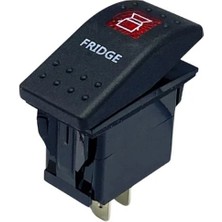YLZ Tuşlu Anahtar Işıklı Kırmızı Buzdolabı (3 Fiş) (Tek Devre) (12V 20A DC/24V 10A Dc) Marin