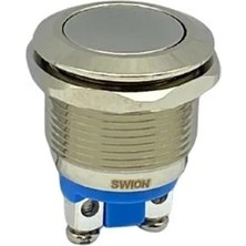 YLZ Metal Buton (Vidalı) (19 Mm) Krom Düz Tip