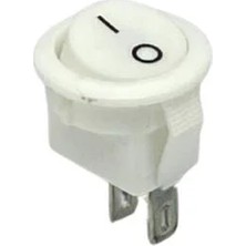 YLZ Tuşlu Anahtar Mını Yuvarlak Beyaz (2 Fiş) (On-Off) (6A 250V / 10A 125V Ac) (16 Mm) Kcd1 Yıxıng