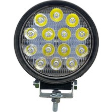 Tas 10V-80V Çalışma Lambası Yuvarlak 42W (14 Ledli) (114*25 Mm)