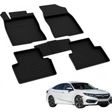 Refref 4D ARAÇ PASPASI (SİYAH) (4 PARÇA) (KAUÇUK 1.KALİTE) HONDA CIVIC 2016