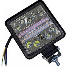 Carub 10V-30V LED LAMBA OFF-ROAD (LEDLİ) KIRMIZI-SARI-BEYAZ (KARE) (106*106*25 MM)