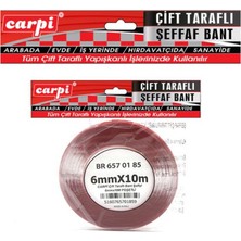 ÇİFT TARAFLI BANT 6 MM X 10 MT ŞEFFAF (SİLİKONLU)