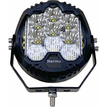 Norma 9V-80V LED Lamba Off-Road 3 Fonksiyonlu (9 Ledli) Beyaz (Yuvarlak) (120 Mm*50 Mm)