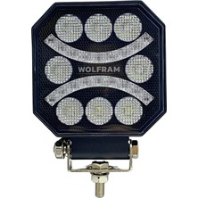 Wolfram 10V-30V Off-Road LED Çalışma Lambası 3700 Lümen Beyaz (Kırmızı Gündüz Sürüşlü) 110*110*30 mm