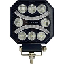 Wolfram 10V-30V Off-Road LED Çalışma Lambası 3700 Lümen Beyaz (Sarı Gündüz Sürüşlü) (110*110*30 Mm)