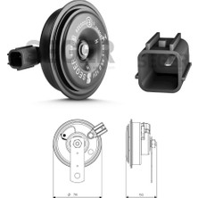 Seger 12V Didit Korna 118 Db 350 Hz Kalın Ses (Soketli) Honda