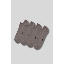 Erkek 4'lü Paket Bambu Sneaker Görünmez Çorap Çok Renkli
