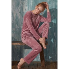 Farya Home Luxury Velvet Fransız Kadife Ekstra Yumuşak Kışlık Pijama Takımı