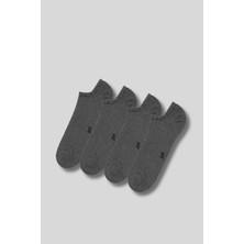 Erkek 4'lü Paket Bambu Sneaker Görünmez Çorap Çok Renkli