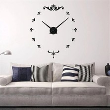 DIY Modern Nesil Dıy 3D Dekoratif Büyük Boy Sticker Duvar Saati
