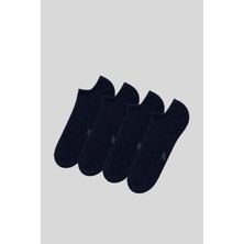 Erkek 4'lü Paket Bambu Sneaker Görünmez Çorap Çok Renkli
