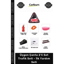 Carlburn #trafikseti Yangın Tüpü Reflektör Halat Muayene Üçgen Çanta 2'li Set Trafik Seti Ilk Yardım Seti