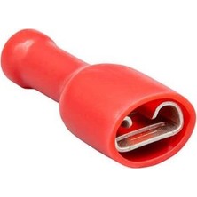 DİŞİ FİŞ MİNİ (TAM İZOLELİ) (KALAYLI) (4.8 MM) (0.50-1.50 MM KABLO UYUMLU) KIRMIZI