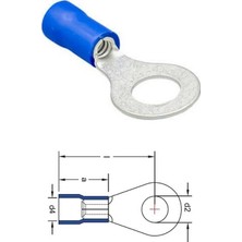 KABLO UCU İZOLELİ (MAVİ) (1.5-2.5 MM KABLO UYUMLU) (DELİK ÇAPI:5 MM)
