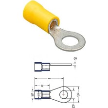 KABLO UCU İZOLELİ (SARI) (4-6 MM KABLO UYUMLU) (DELİK ÇAPI:6 MM)
