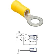GWEST KU-6 KABLO UCU İZOLELİ (SARI) (4-6 MM KABLO UYUMLU) (DELİK ÇAPI:5 MM)