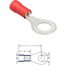 KABLO UCU İZOLELİ (KIRMIZI) (8-10 MM KABLO UYUMLU) (DELİK ÇAPI:6 MM)